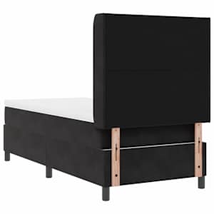 Postel s boxspringem s LED pásky s čelo Černá 90 x 190 cm samet - obrázek 10