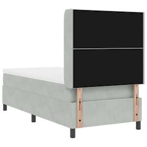 Postel s boxspringem s matrací Světle šedá 100 x 200 cm samet - obrázek 10