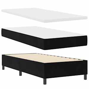 Postel s boxspringem s LED pásky Černá 100 x 200 cm samet - obrázek 6