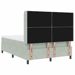 Postel s boxspringem s LED pásky Světle šedá 140 x 190 cm samet - obrázek 10