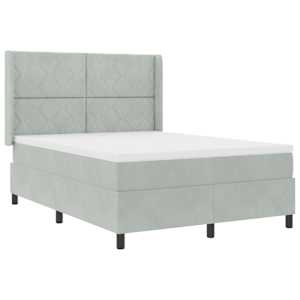 Postel s boxspringem s LED pásky Světle šedá 160 x 200 cm samet - obrázek 2