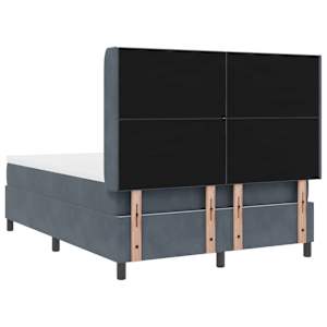 Postel s boxspringem s LED pásky Tmavě šedá 160 x 200 cm samet - obrázek 10