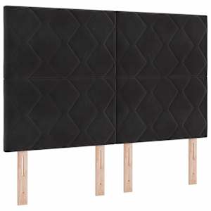 Postel s boxspringem s LED pásky Černá 160 x 200 cm samet - obrázek 7