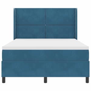 Postel s boxspringem s LED pásky Modrá 160 x 200 cm samet - obrázek 8