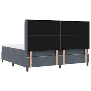 Postel s boxspringem s LED pásky Tmavě šedá 200 x 200 cm samet - obrázek 10