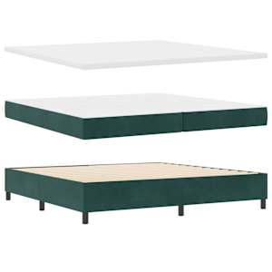 Postel s boxspringem s čelo Tmavě zelená 200 x 200 cm samet - obrázek 6