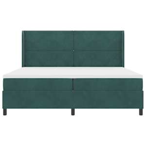 Postel s boxspringem s čelo Tmavě zelená 200 x 200 cm samet - obrázek 8