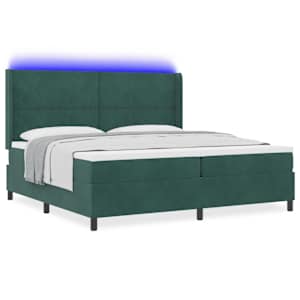 Postel s boxspringem s čelo Tmavě zelená 200 x 200 cm samet - obrázek 3