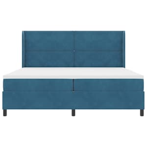 Postel s boxspringem s LED pásky Modrá 200 x 200 cm samet - obrázek 8