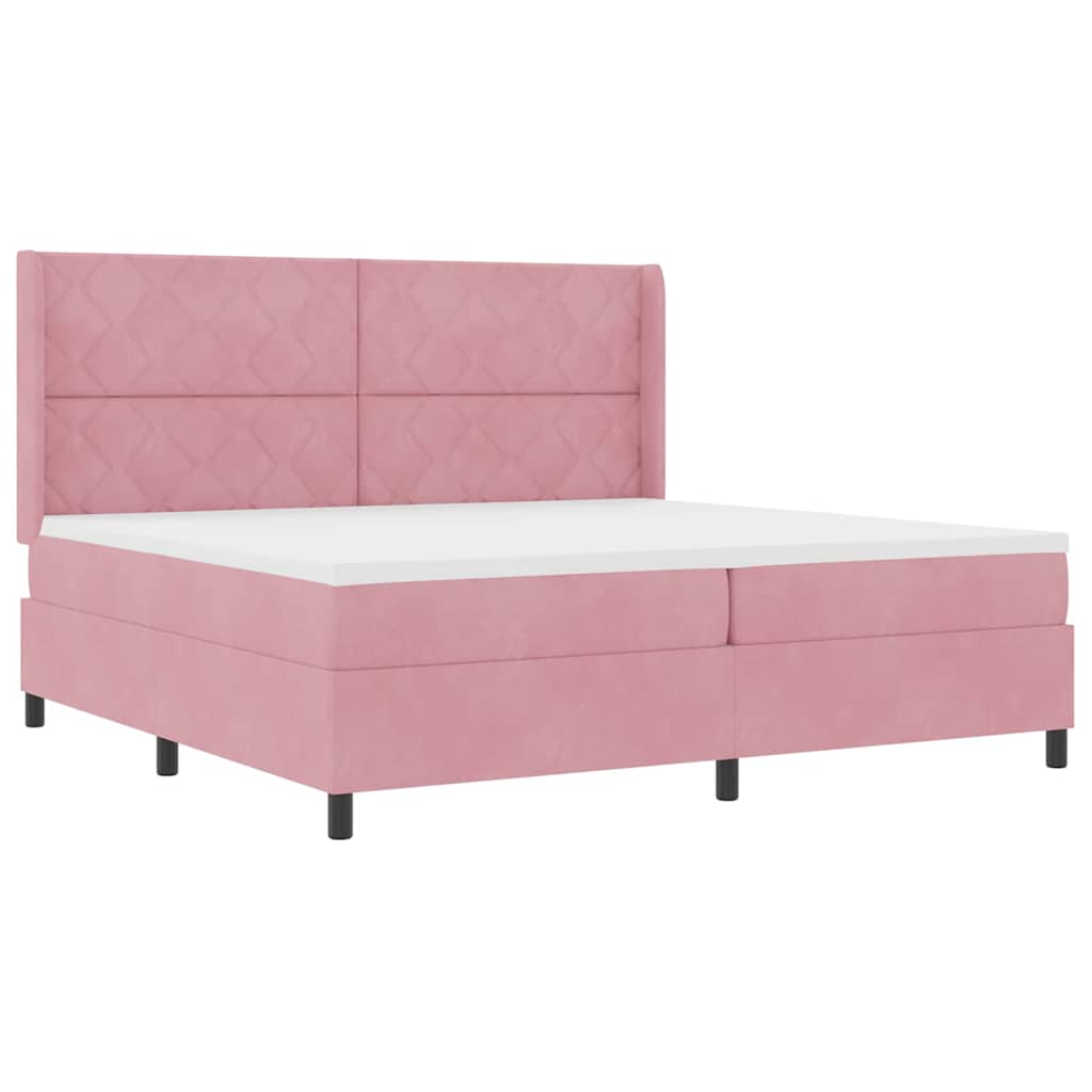 Thumbnail - vidaXL LED Boxspringbett mit Matratze Rosa 200 x 200 cm Samt