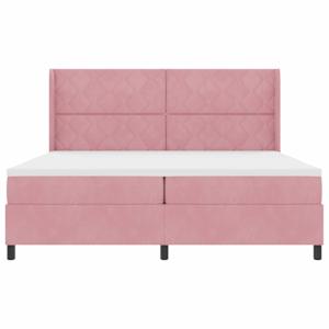 Postel s boxspringem s LED pásky Růžová 200 x 200 cm samet - obrázek 8