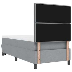 Postel s boxspringem s čelo Světle šedá 80 x 200 cm textil - obrázek 4