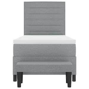 Postel s boxspringem s čelo Světle šedá 80 x 200 cm textil - obrázek 2