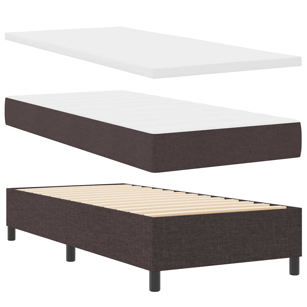 Thumbnail - vidaXL Boxspringbett mit Matratze & Bank Dunkelbraun 80x200 cm Stoff