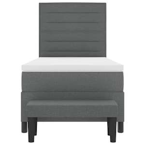 Postel s boxspringem s polštářem Tmavě šedá 90 x 190 cm textil - obrázek 2
