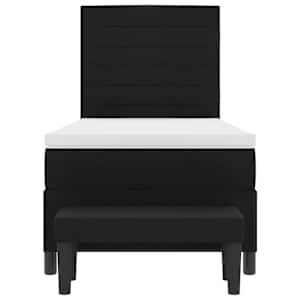 Postel s boxspringem s čelo Černá 90 x 190 cm textil - obrázek 2