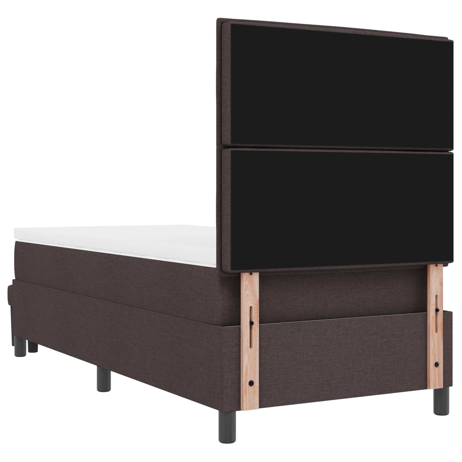 vidaXL Boxspringbed met hoofdeinde Donkerbruin 90 x 190 cm Stof bruin, foto 4
