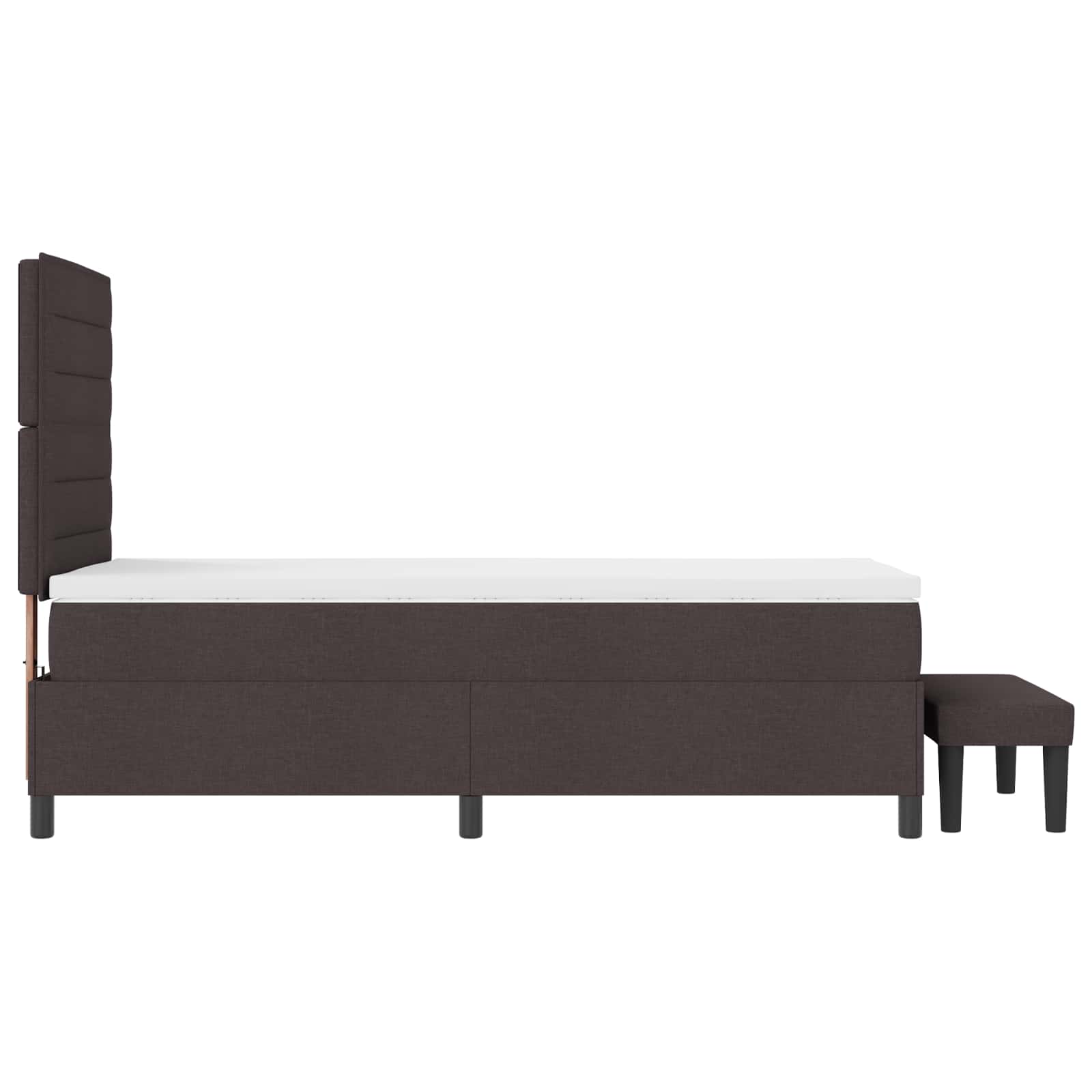vidaXL Boxspringbed met hoofdeinde Donkerbruin 90 x 190 cm Stof bruin, foto 3