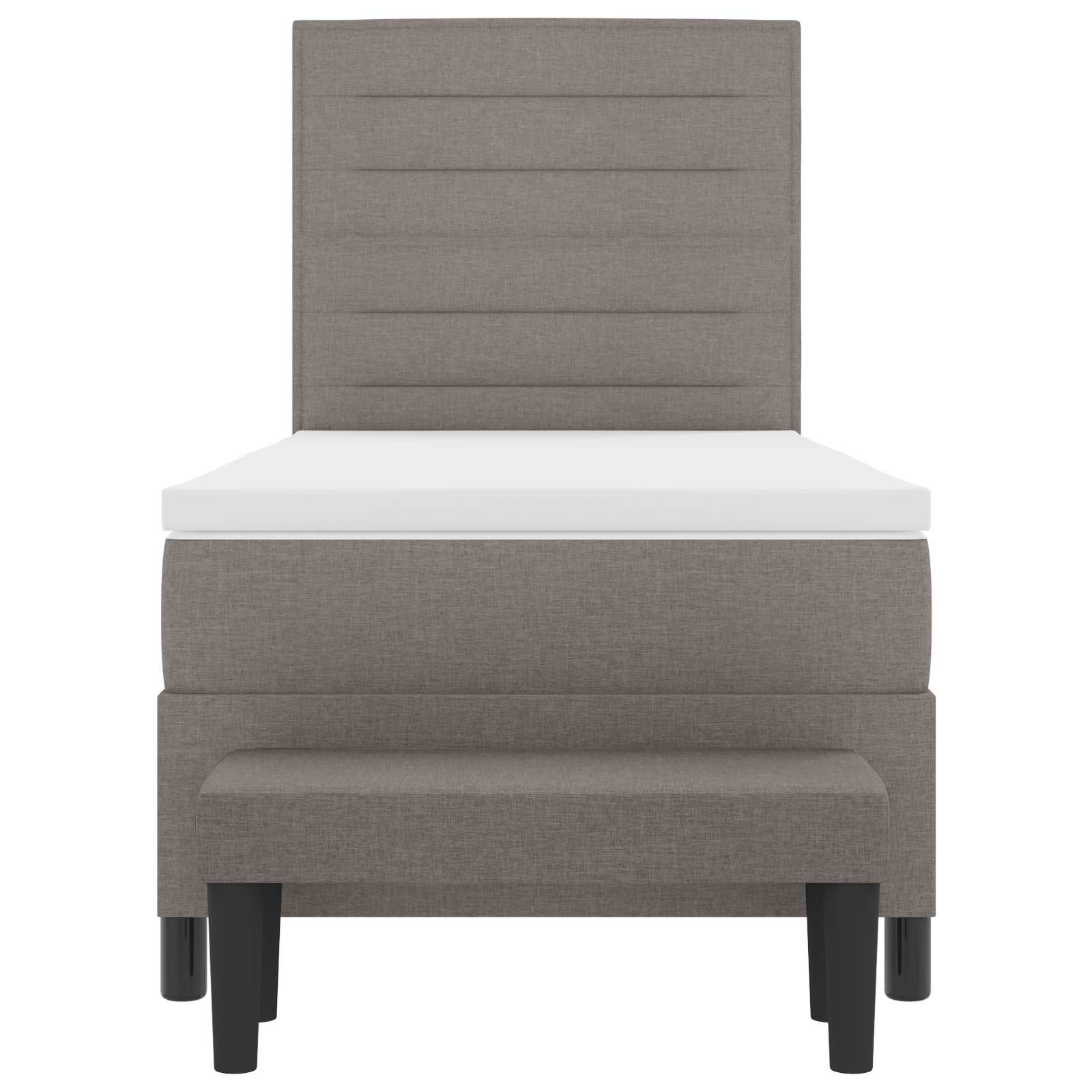 Postelja z vzmetnico z vzmetnico Taupe 90 x 190 cm blago - slika 2