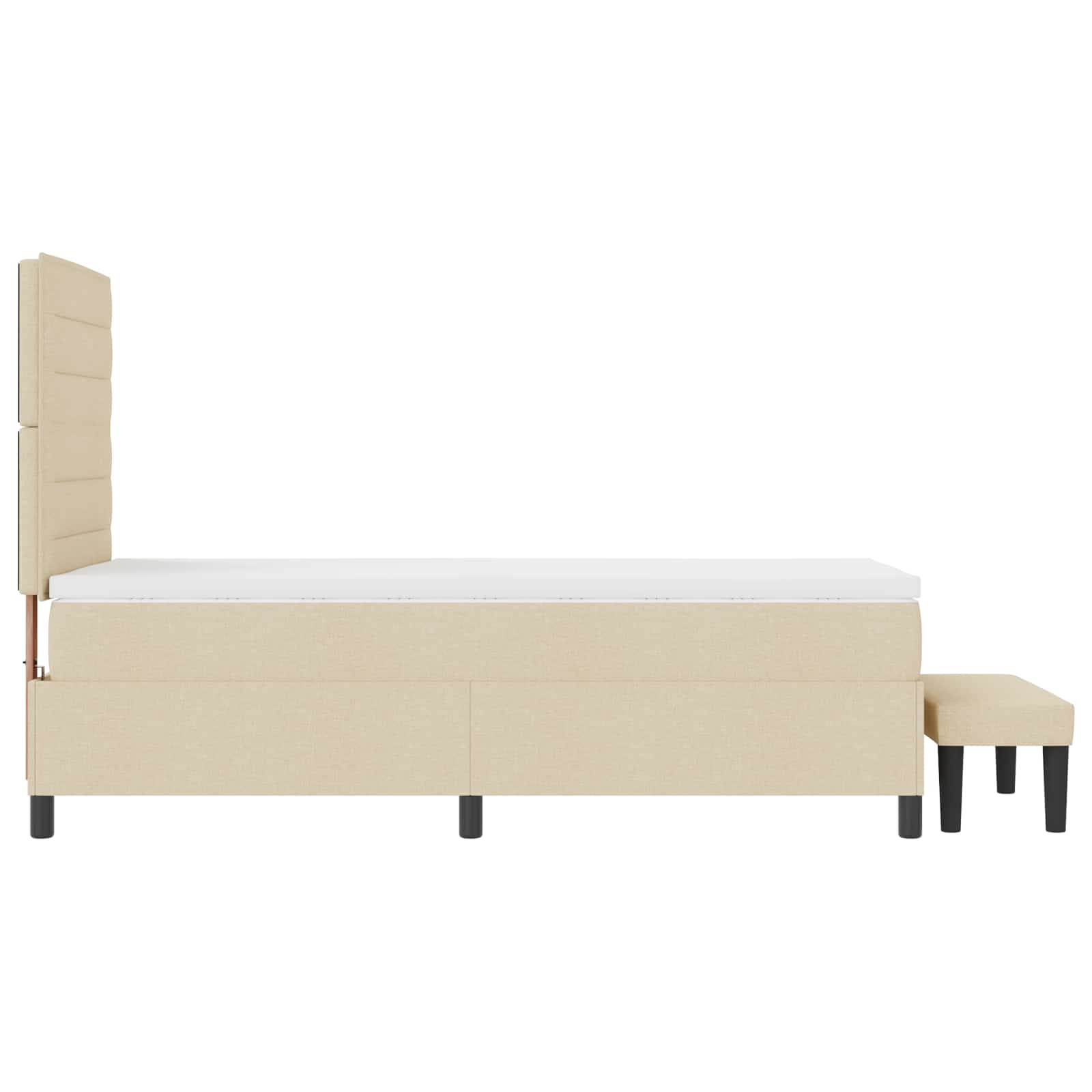 Thumbnail - vidaXL Boxspringbett mit Kopfteil Creme 90 x 190 cm Stoff