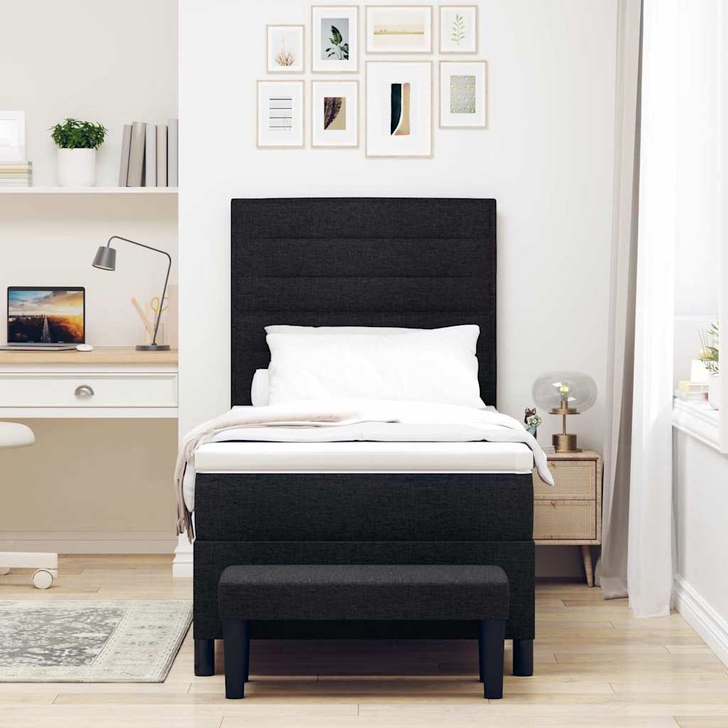 Thumbnail - vidaXL Boxspringbett mit Matratze Schwarz 90 x 200 cm Stoff