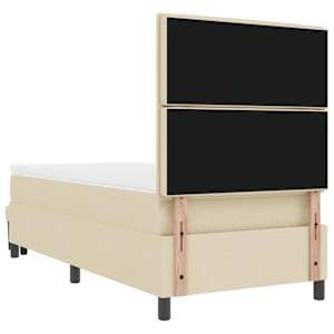 Postel s boxspringem s čelo Krémová 90 x 200 cm textil - obrázek 10