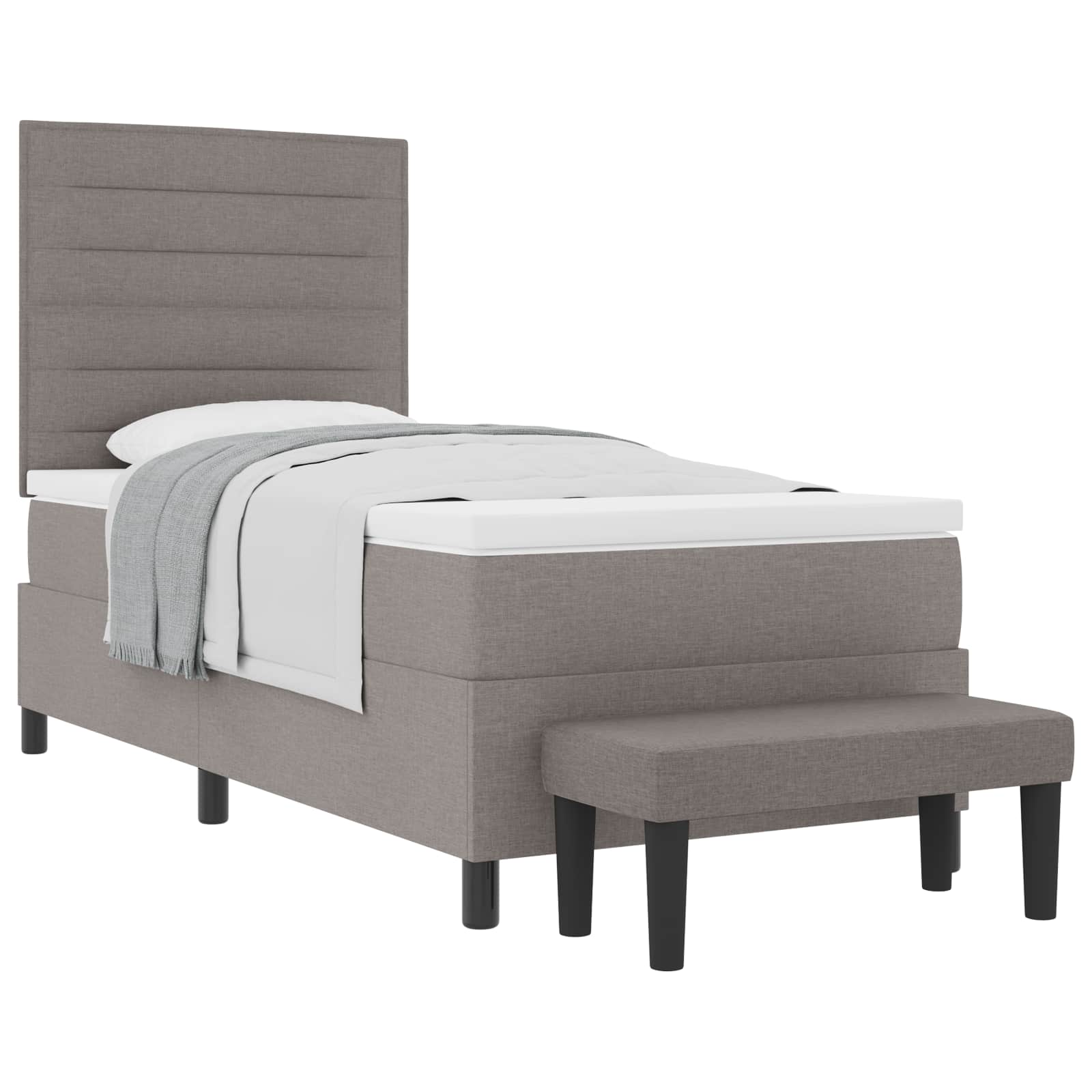 Thumbnail - vidaXL Boxspringbett mit Matratze Taupe 100 x 200 cm Stoff