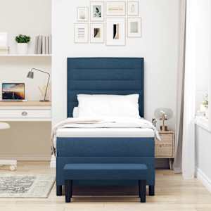 Postel s boxspringem s čelo Modrá 100 x 200 cm textil - obrázek 3