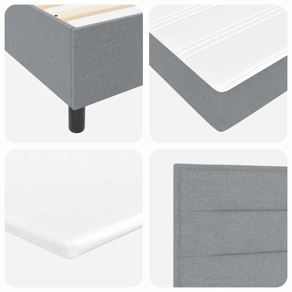 Postel s boxspringem s čelo Světle šedá 120 x 190 cm textil - obrázek 11