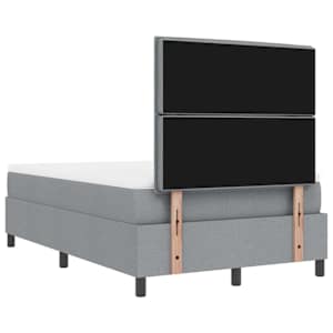 Postel s boxspringem s čelo Světle šedá 120 x 190 cm textil - obrázek 10