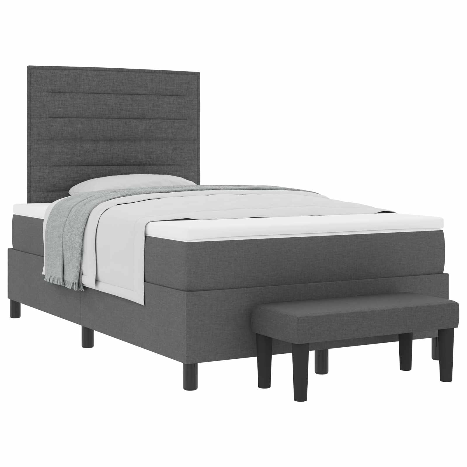 Postel s boxspringem s matrací Tmavě šedá 120 x 190 cm textil - obrázek 2