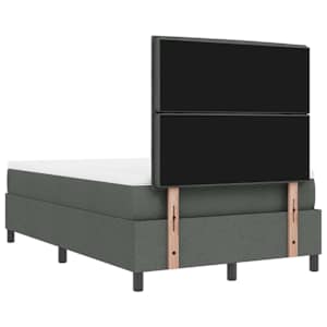 Postel s boxspringem s čelo Tmavě šedá 120 x 190 cm textil - obrázek 10
