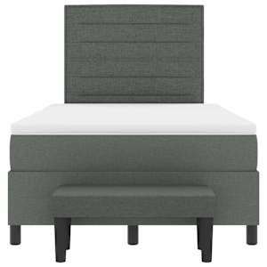 Postel s boxspringem s čelo Tmavě šedá 120 x 190 cm textil - obrázek 8