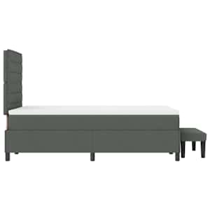Postel s boxspringem s čelo Tmavě šedá 120 x 190 cm textil - obrázek 9