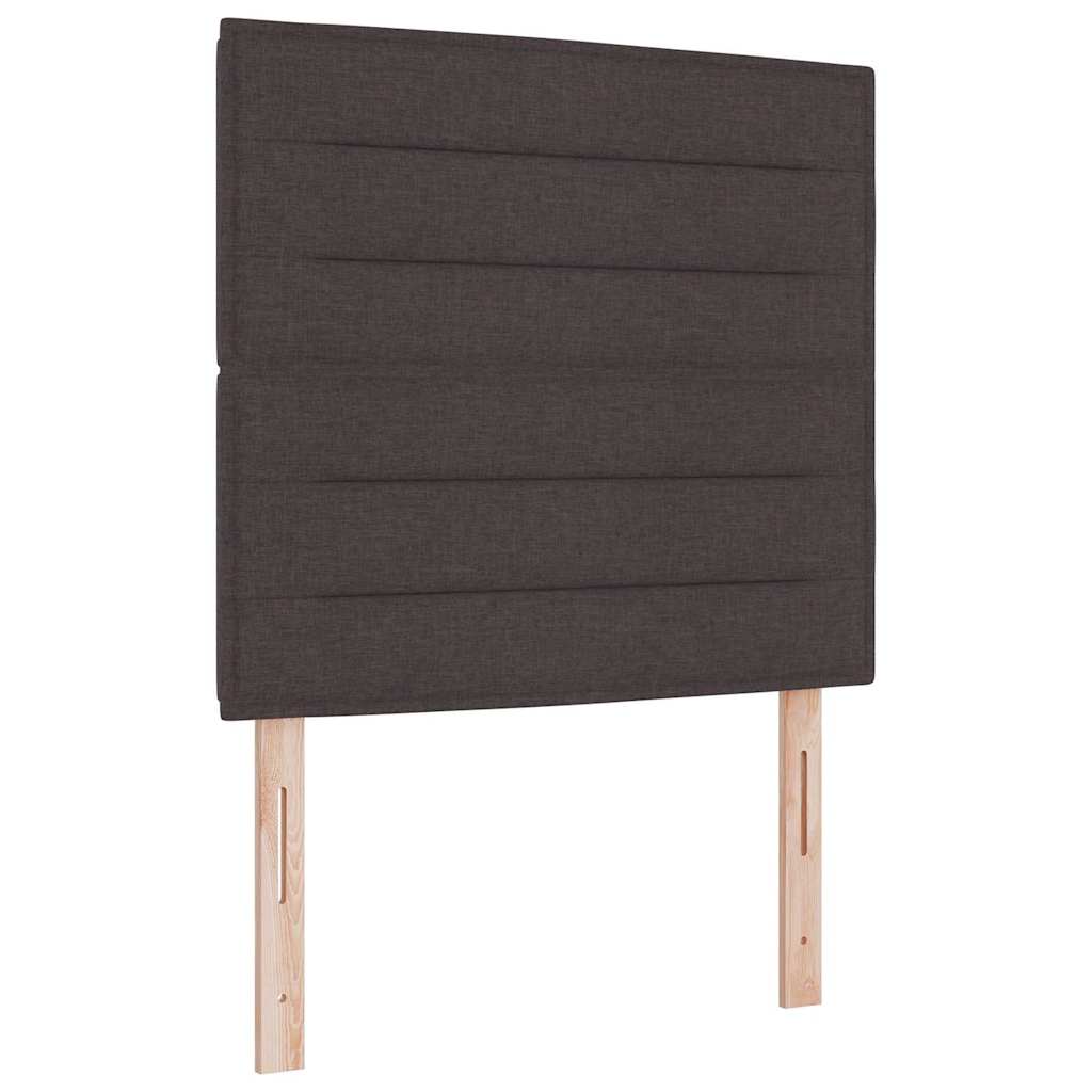 Postel s boxspringem s čelo Tmavě hnědá 120 x 190 cm textil - obrázek 6