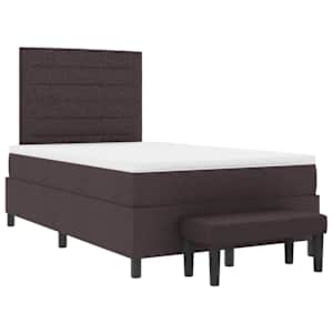 Postel s boxspringem s čelo Tmavě hnědá 120 x 190 cm textil - obrázek 7