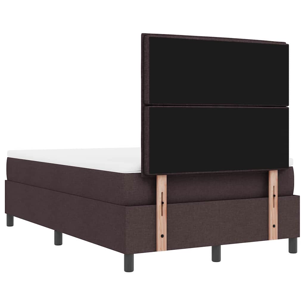 Postel s boxspringem s čelo Tmavě hnědá 120 x 190 cm textil - obrázek 10
