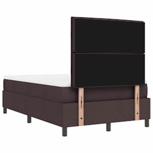 Postel s boxspringem s čelo Tmavě hnědá 120 x 190 cm textil - obrázek 10