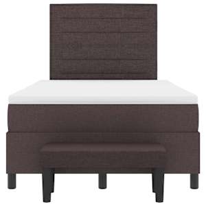 Postel s boxspringem s čelo Tmavě hnědá 120 x 190 cm textil - obrázek 8