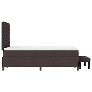Postel s boxspringem s čelo Tmavě hnědá 120 x 190 cm textil - obrázek 9