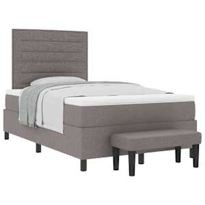 Postel s boxspringem s čelo Taupe 120 x 190 cm textil - obrázek 2