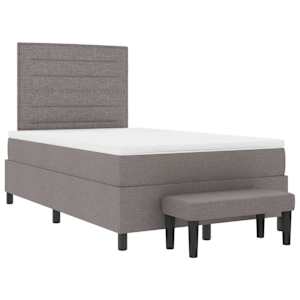 Postel s boxspringem s čelo Taupe 120 x 190 cm textil - obrázek 7