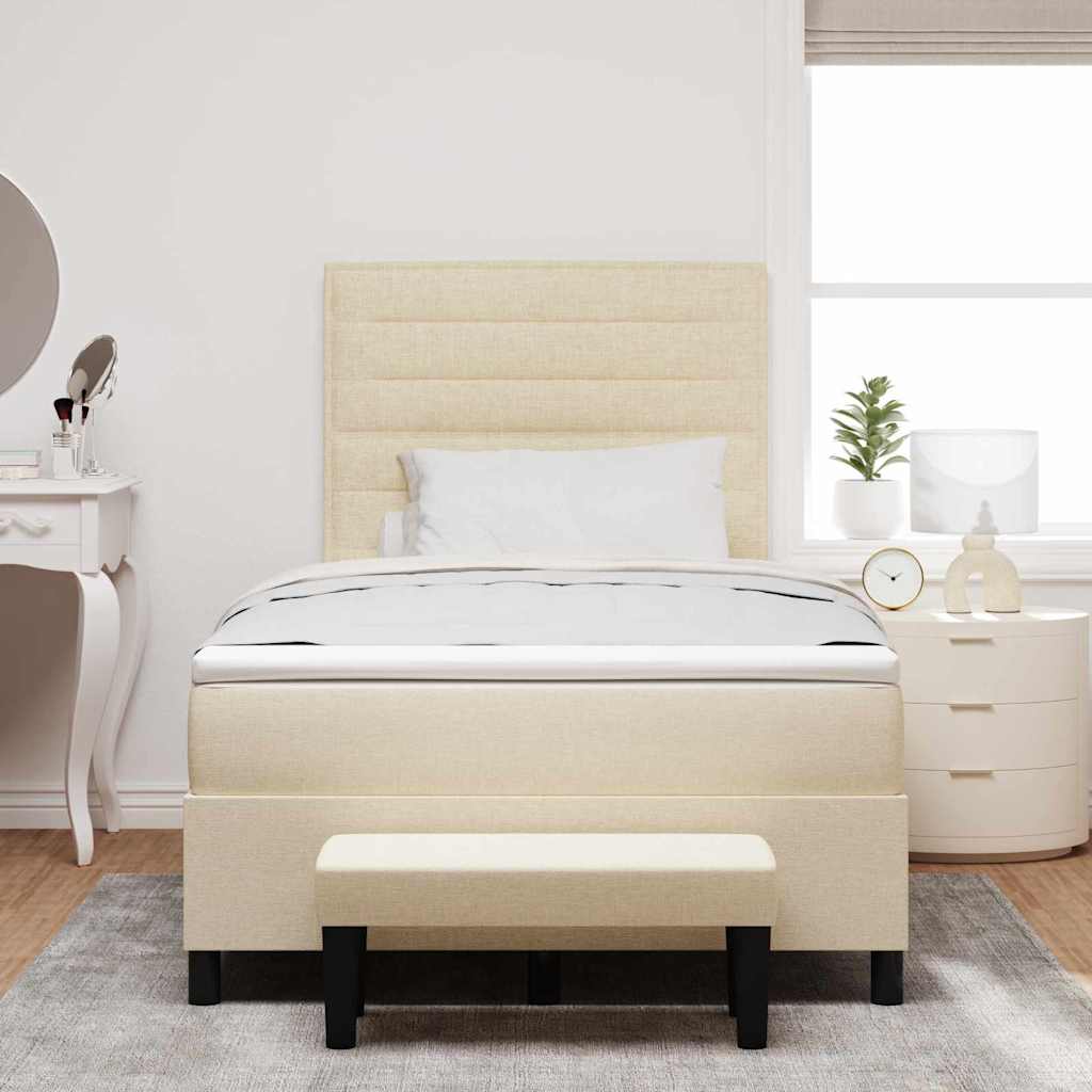 Postel s boxspringem s matrací Krémová 120 x 190 cm textil - obrázek 3