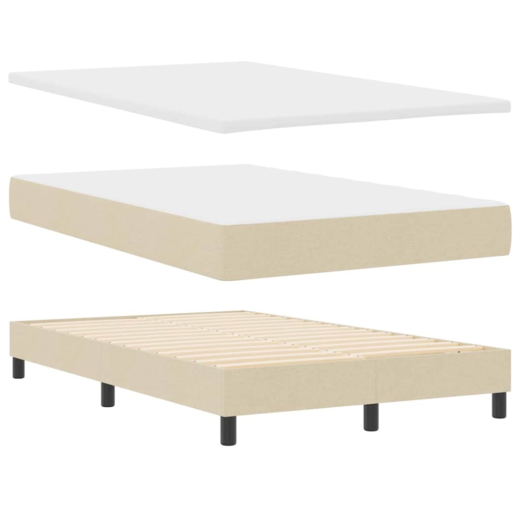 Postel s boxspringem s matrací Krémová 120 x 190 cm textil - obrázek 4