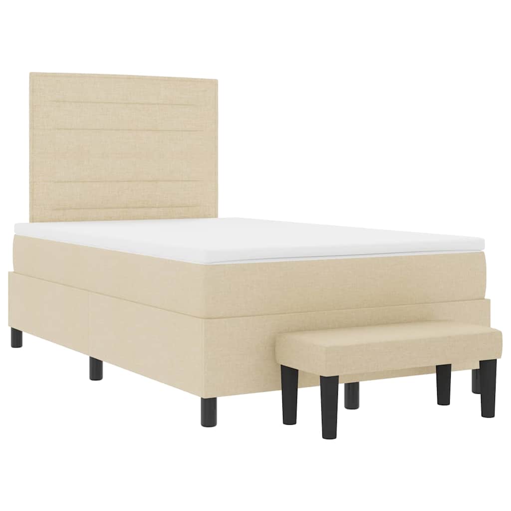 Postel s boxspringem s matrací Krémová 120 x 190 cm textil - obrázek 7