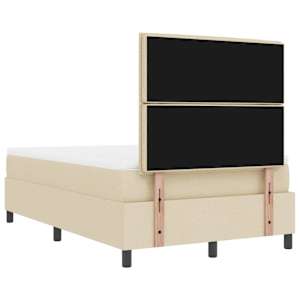Postel s boxspringem s čelo Krémová 120 x 190 cm textil - obrázek 10