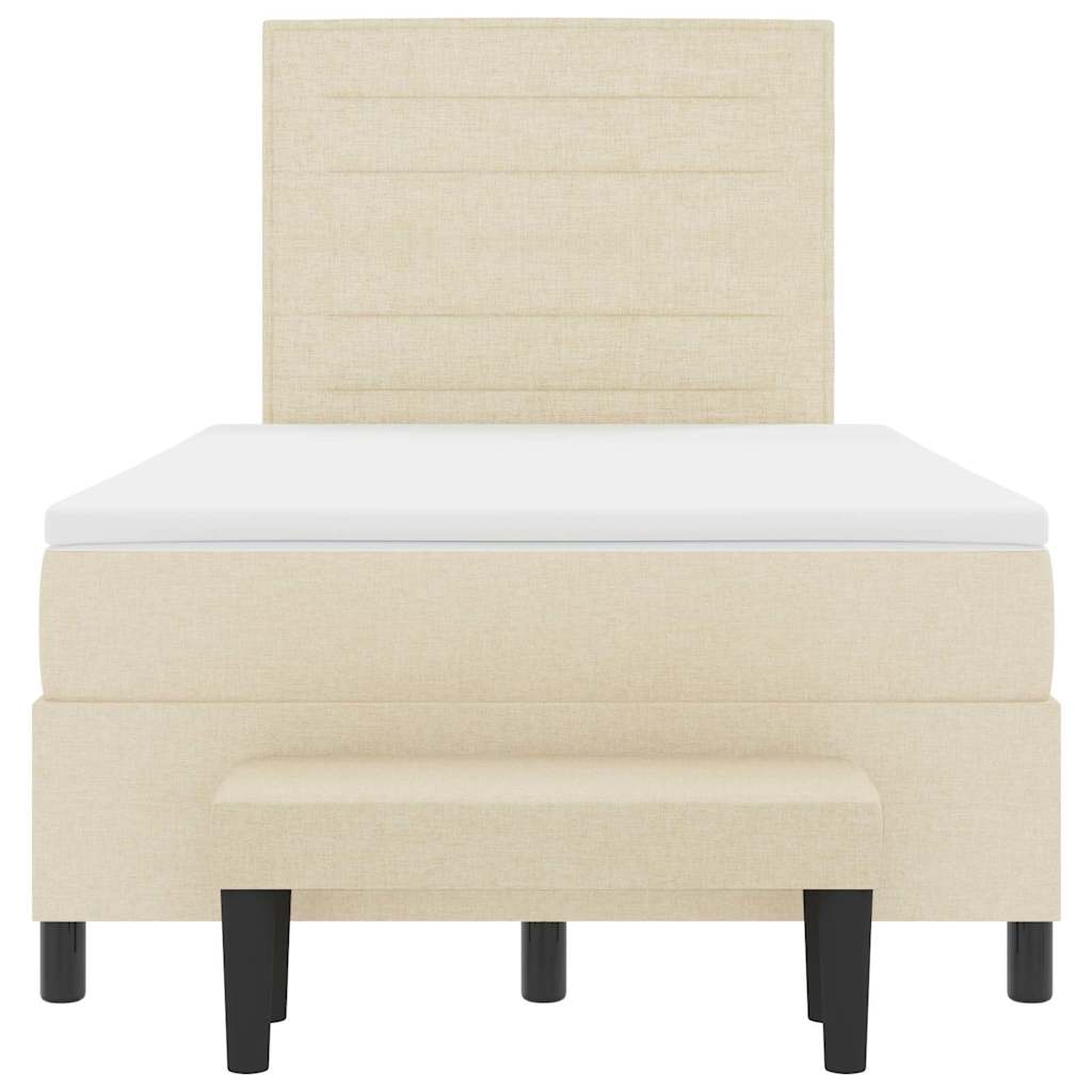 Postel s boxspringem s matrací Krémová 120 x 190 cm textil - obrázek 8