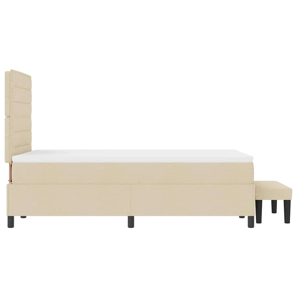 Postel s boxspringem s matrací Krémová 120 x 190 cm textil - obrázek 9