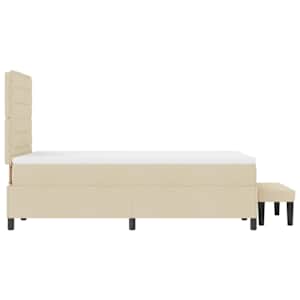Postel s boxspringem s čelo Krémová 120 x 190 cm textil - obrázek 9