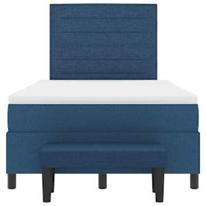 Postel s boxspringem s čelo Modrá 120 x 190 cm textil - obrázek 2
